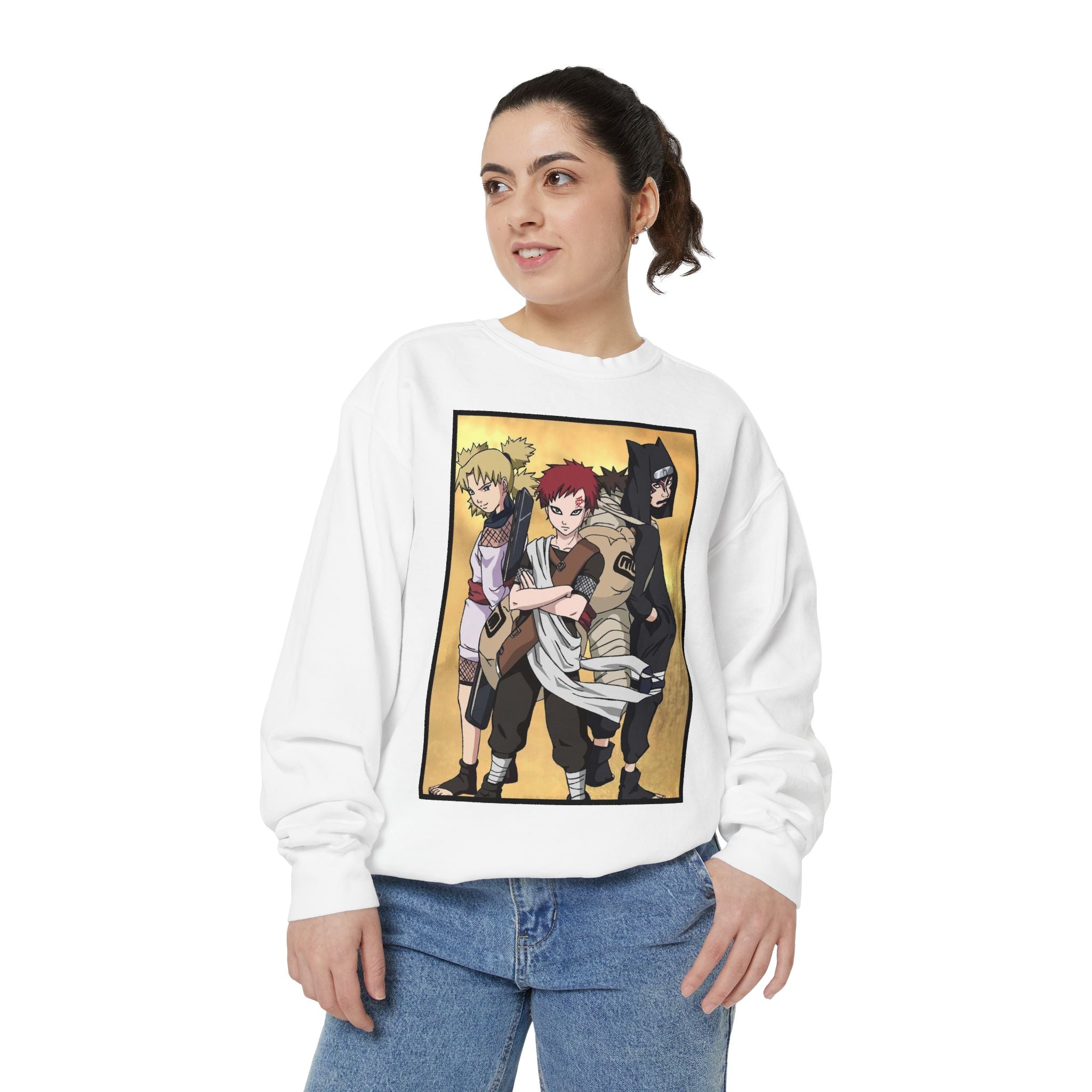Anime Villain Trio Sweatshirt — Graphic Crewneck for Fans