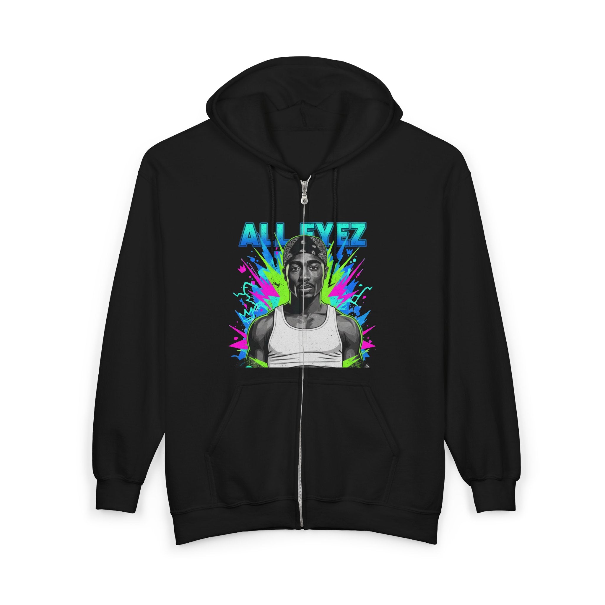 All Eyez on You Unisex Zip Hoodie - Retro Pop Art Style