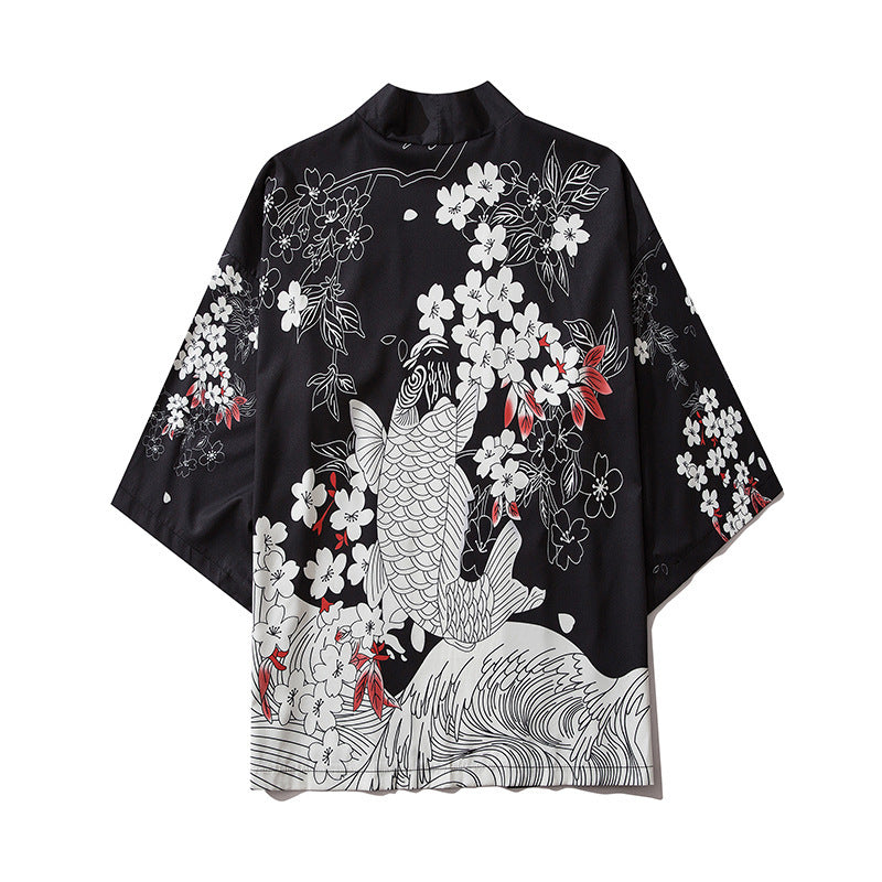 Japanese Kimono Cardigan Cat Samurai Streetwear Harajuku Anime Clothes