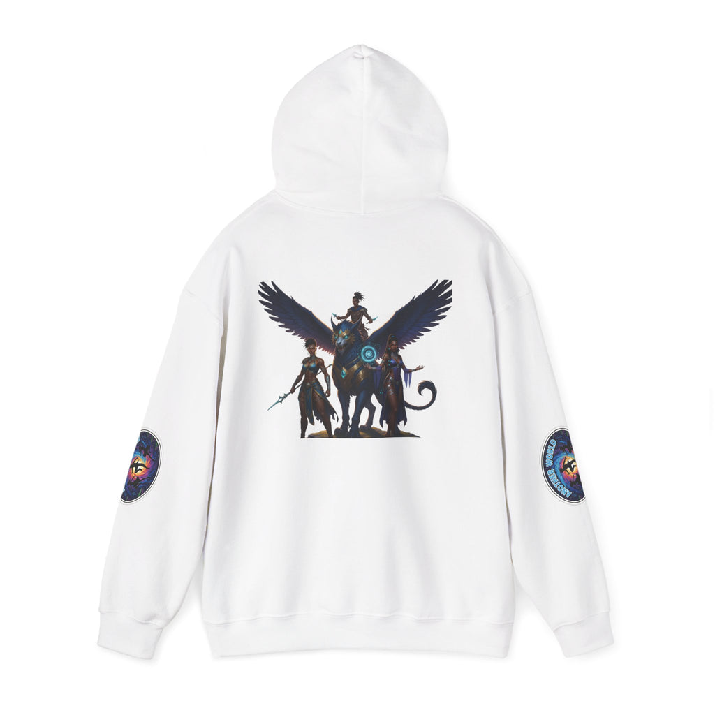 Sudadera con capucha unisex de mezcla pesada Mythical Warrior - Ropa de fantasía, Sudadera para cosplay, Sudadera estampada, Regalo para ella, Moda llamativa 