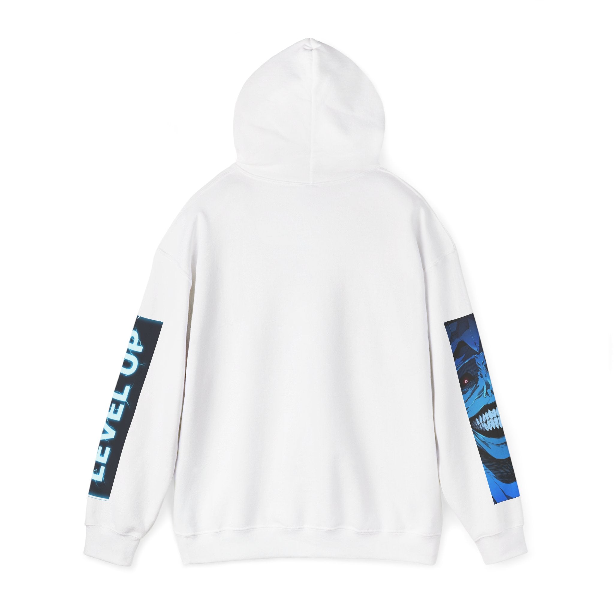 Arise silhouette figure Hoodie | Level Up sleeve graphic