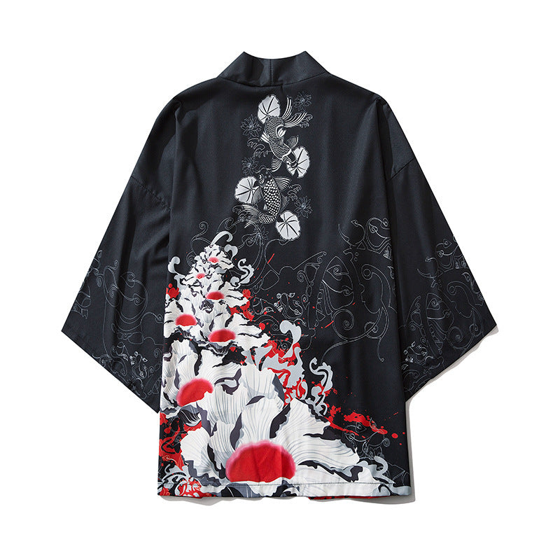Japanese Kimono Cardigan Cat Samurai Streetwear Harajuku Anime Clothes