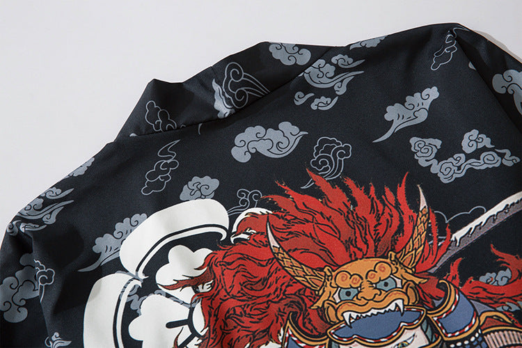 Japanese Kimono Cardigan Cat Samurai Streetwear Harajuku Anime Clothes