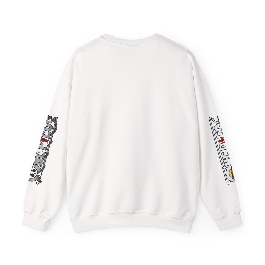 One Piece Luffy Graphic Crewneck Sweatshirt — Anime Pirate Straw Hat Design