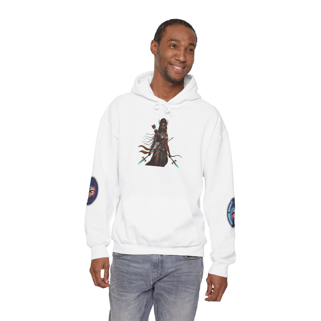 Sudadera con capucha unisex de mezcla pesada Mythical Warrior - Ropa de fantasía, Sudadera para cosplay, Sudadera estampada, Regalo para ella, Moda llamativa 