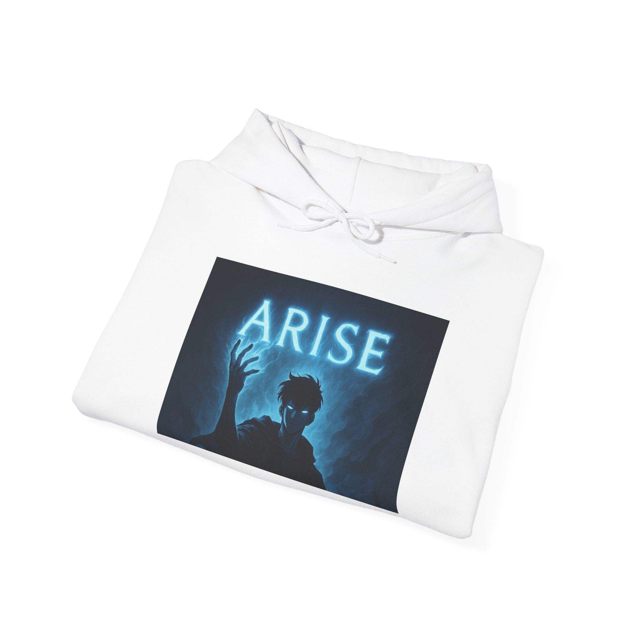 Arise silhouette figure Hoodie | Level Up sleeve graphic