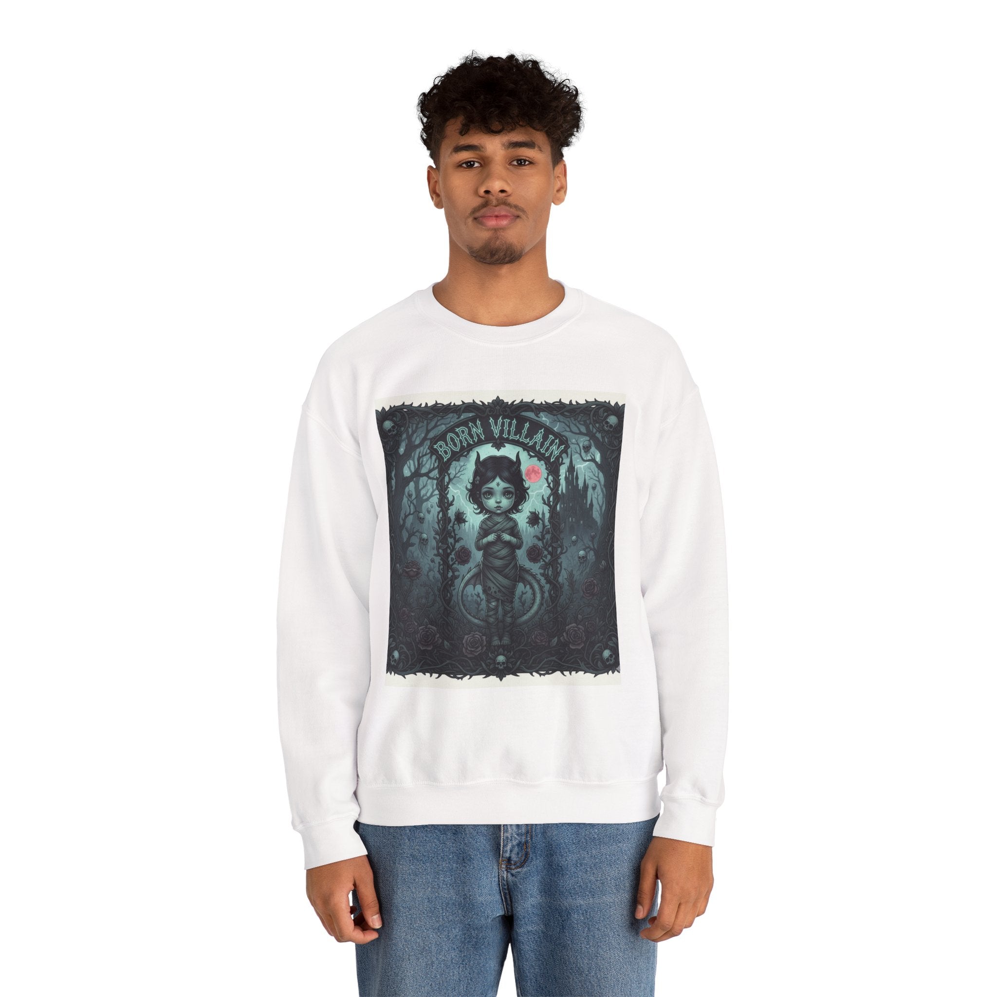Born Villain Unisex Crewneck Sweatshirt - Edgy, Cozy Fashion Statement