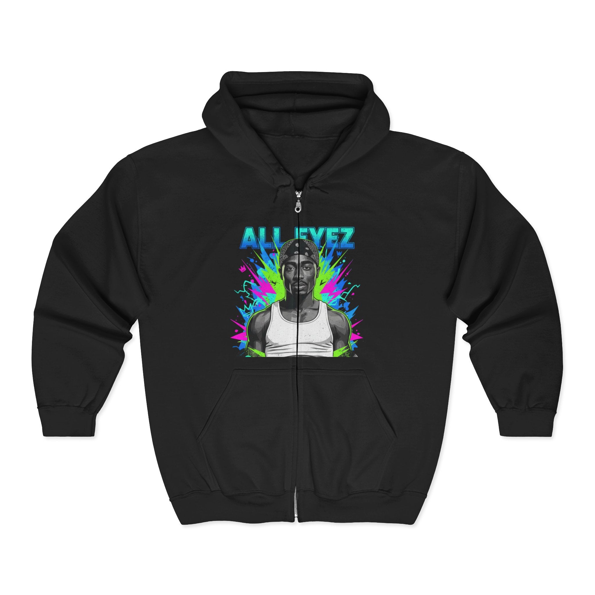 All Eyez on You Unisex Zip Hoodie - Retro Pop Art Style
