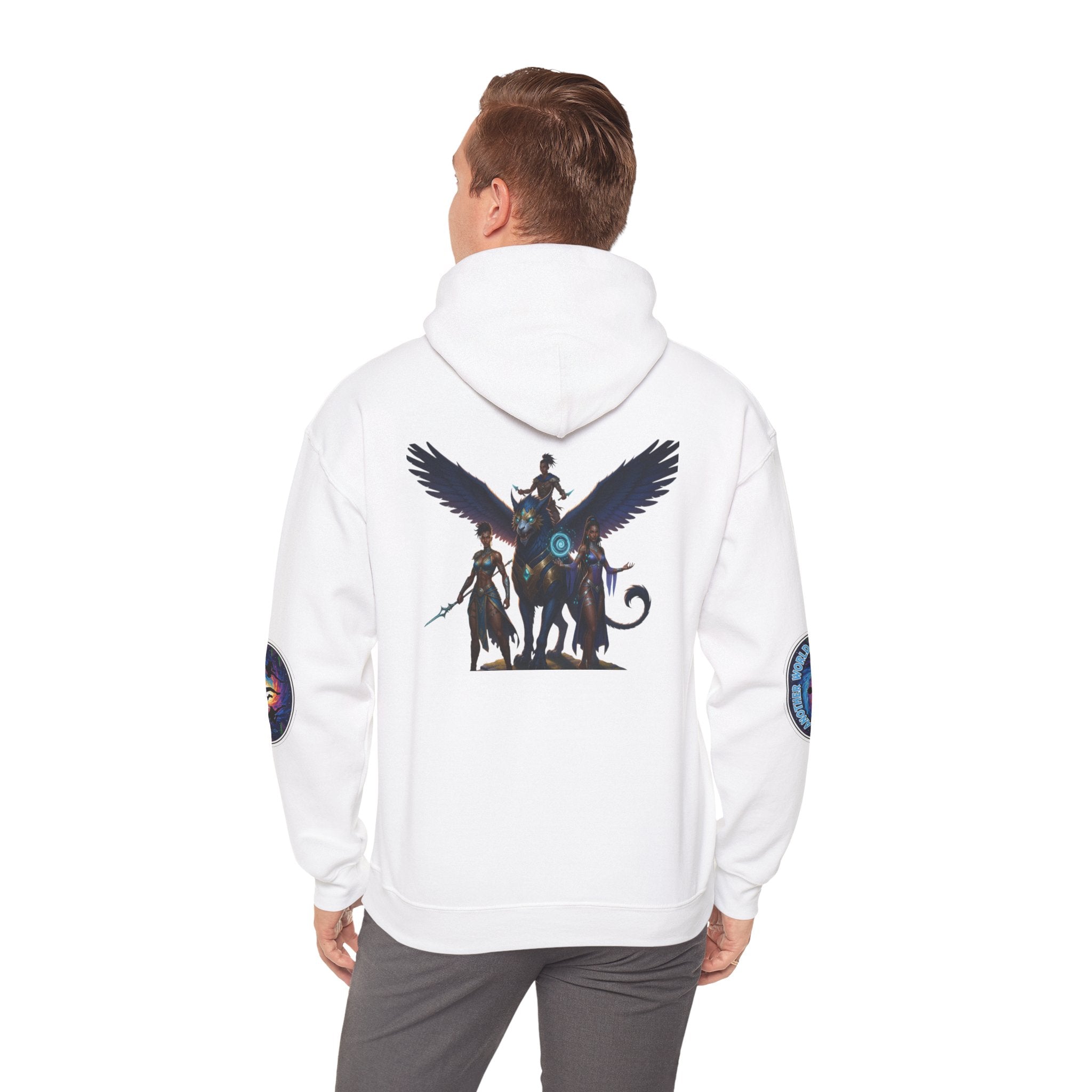 Sudadera con capucha unisex de mezcla pesada Mythical Warrior - Ropa de fantasía, Sudadera para cosplay, Sudadera estampada, Regalo para ella, Moda llamativa 