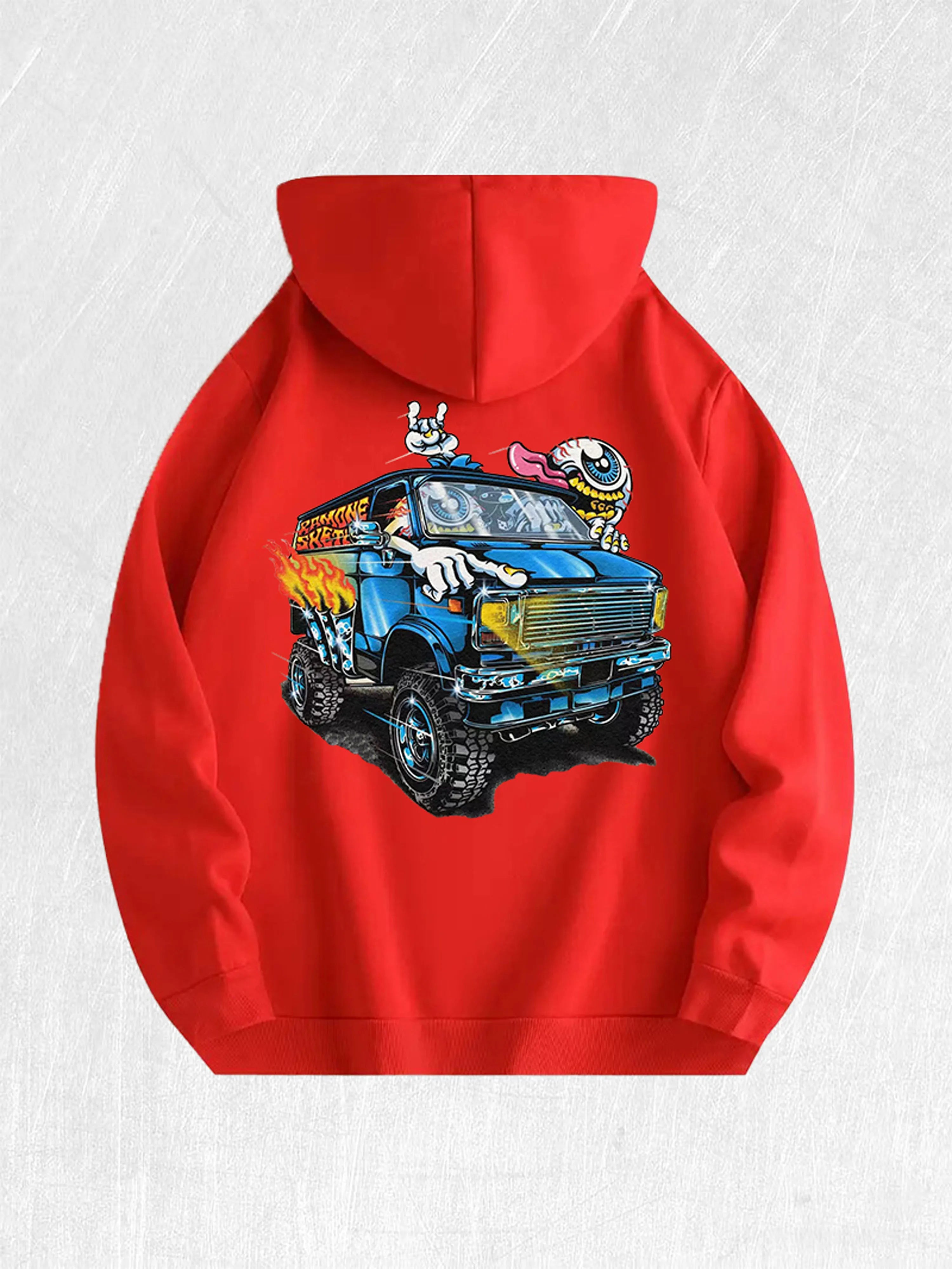 Monster Van Graphic Hoodie 100% Cotton 7 Colors