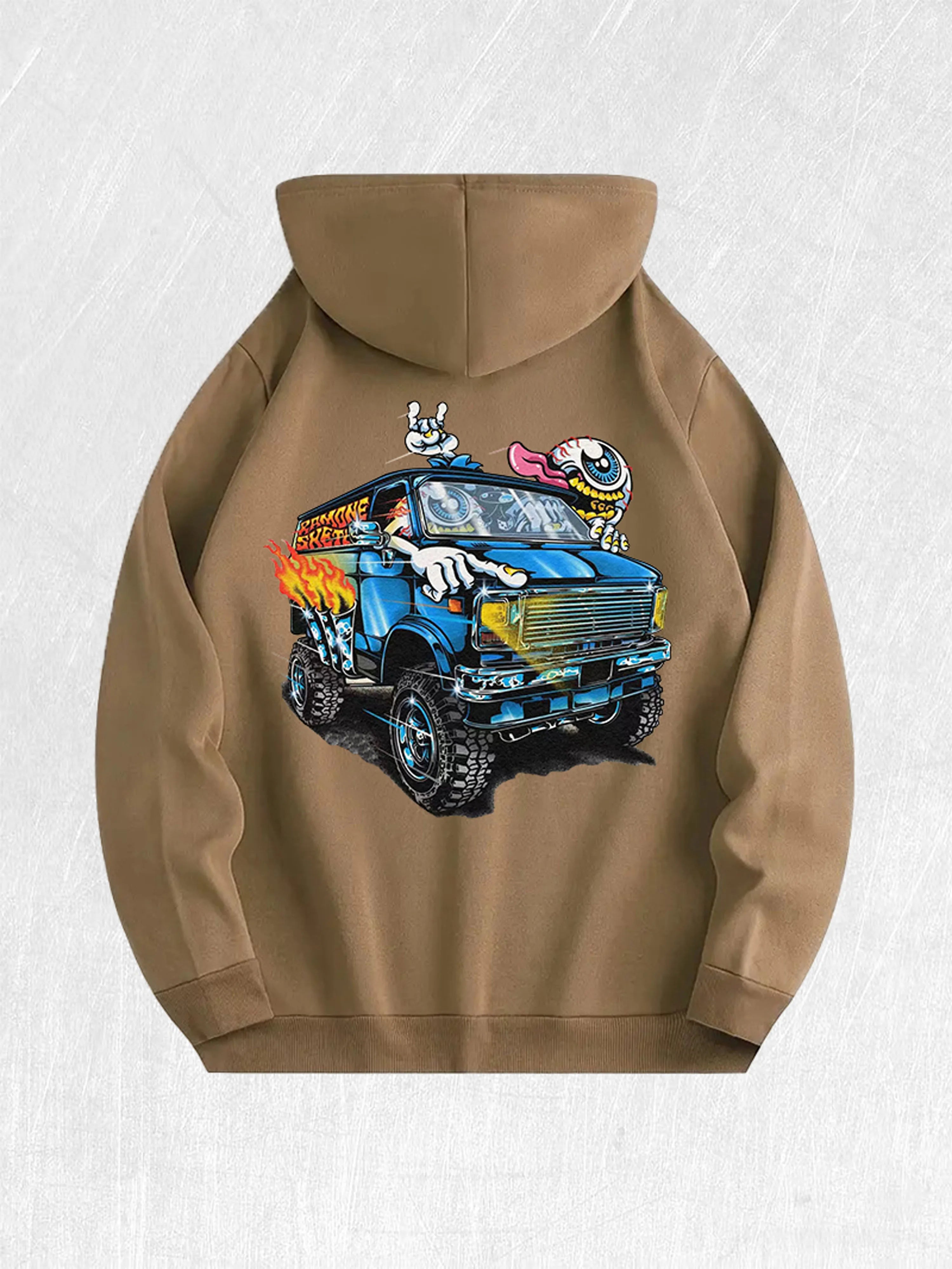 Monster Van Graphic Hoodie 100% Cotton 7 Colors