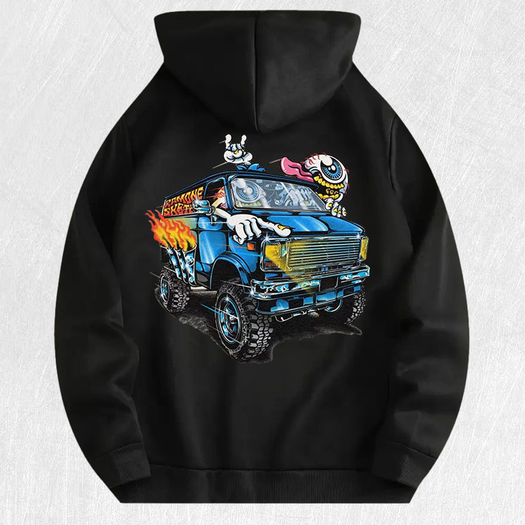 Monster Van Graphic Hoodie 100% Cotton 7 Colors