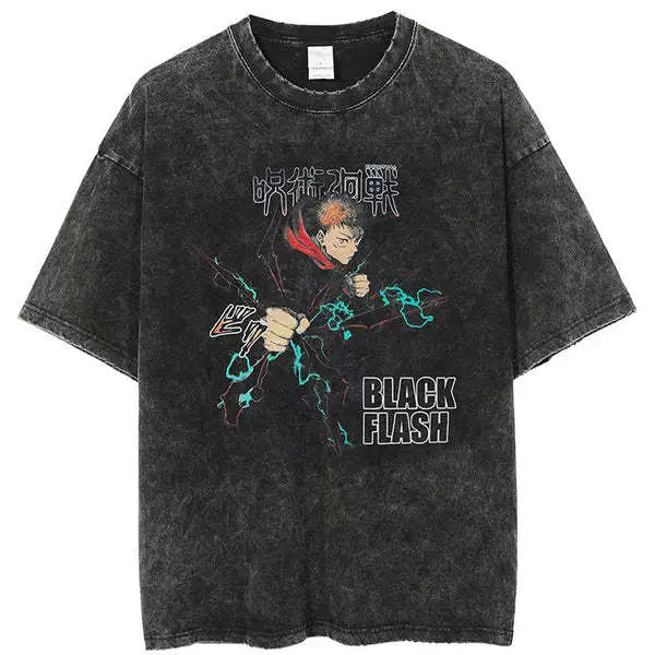 Anime Jujutsu Kaisen T Shirt Vintage Washed T-shirt Gojo