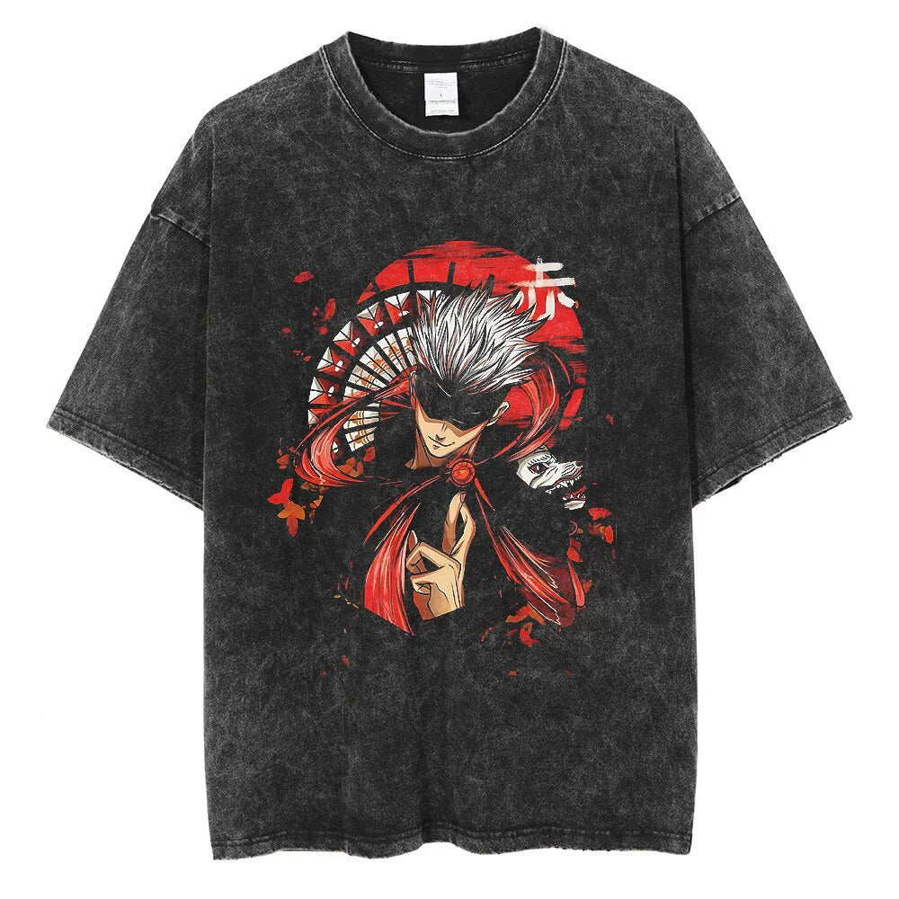 Anime Jujutsu Kaisen T Shirt Vintage Washed T-shirt Gojo