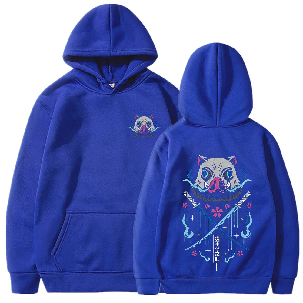 Inosuke Anime Hoodies Men Women Gothic Harajuku Hooded Pullover