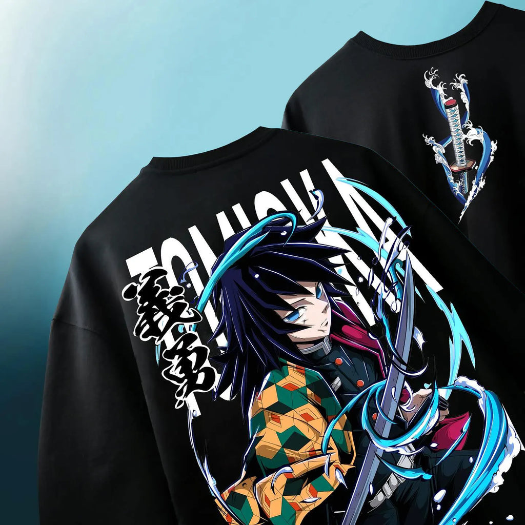 Demon Slayer Tomioka Giyuu Graphic T-shirt Mens Womens Oversized Y2k Short Sleeve Crew Neck Couple Cotton Female Male Clothing