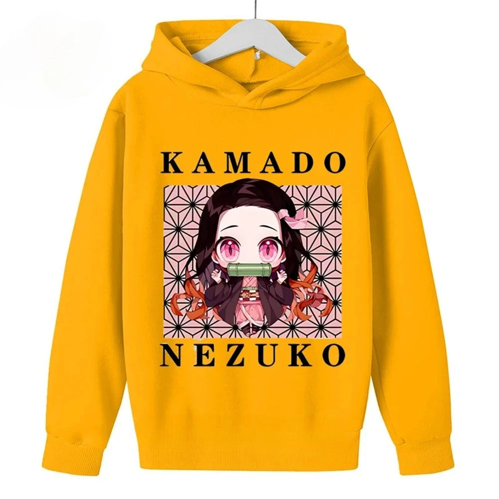 Anime Cartoon Hoodies for Boys and Girls, New Autumn and Winter Warm Children's Sweatshirts, Casual and Comfortable
