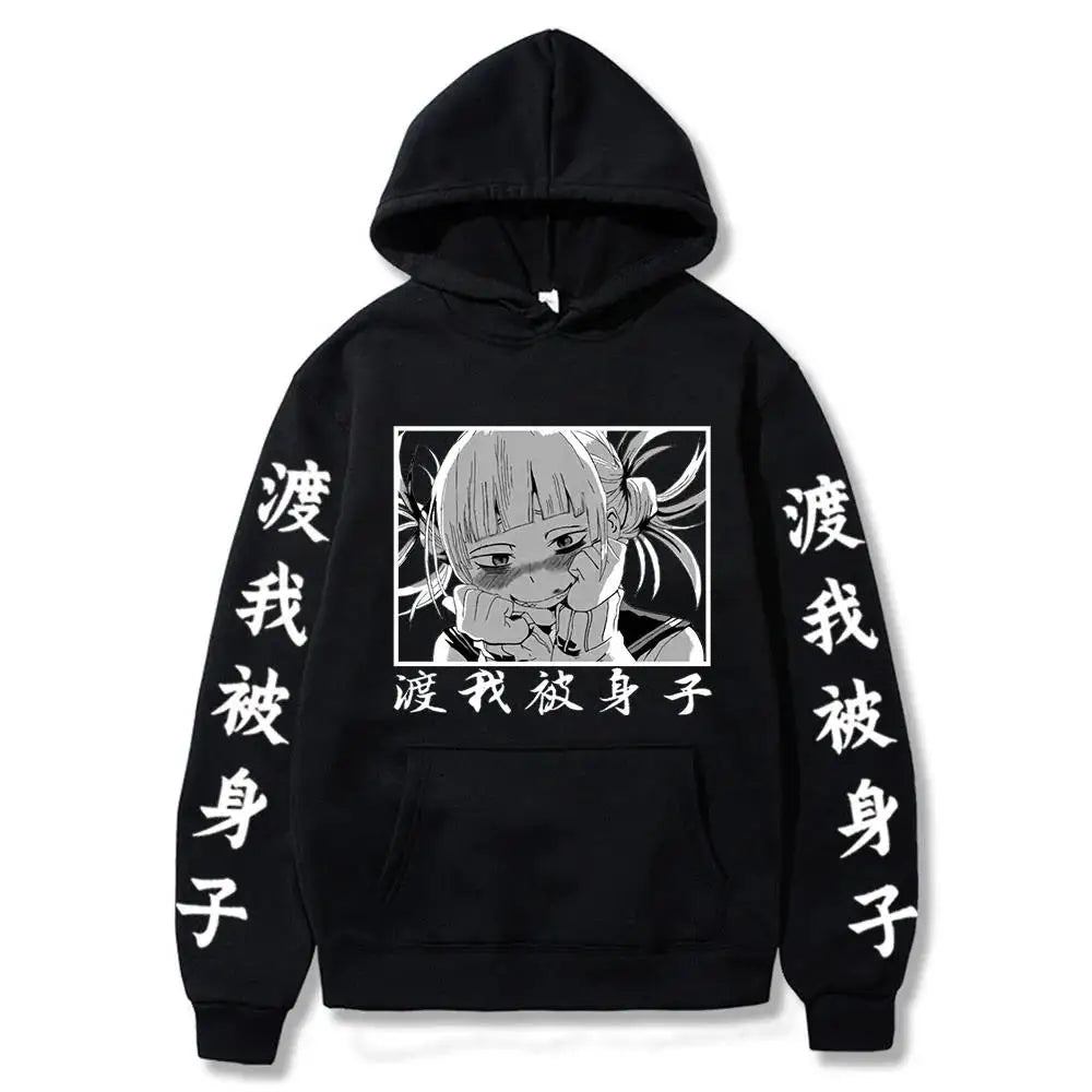Harajuku Anime My Hero Academia Himiko Toga Manga hoodies Sweatshirts Loose Boku No Hero Academia Cartoon Hoodies Oversized