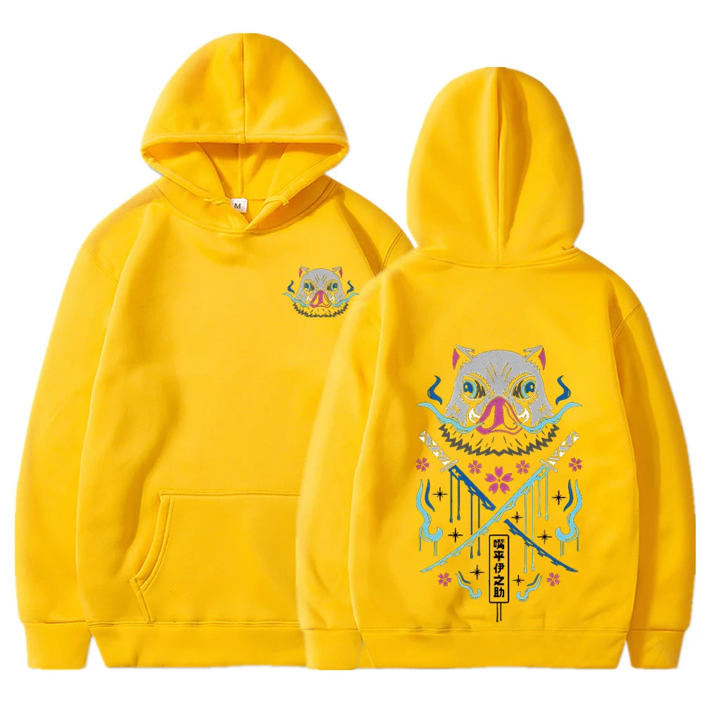 Inosuke Anime Hoodies Men Women Gothic Harajuku Hooded Pullover