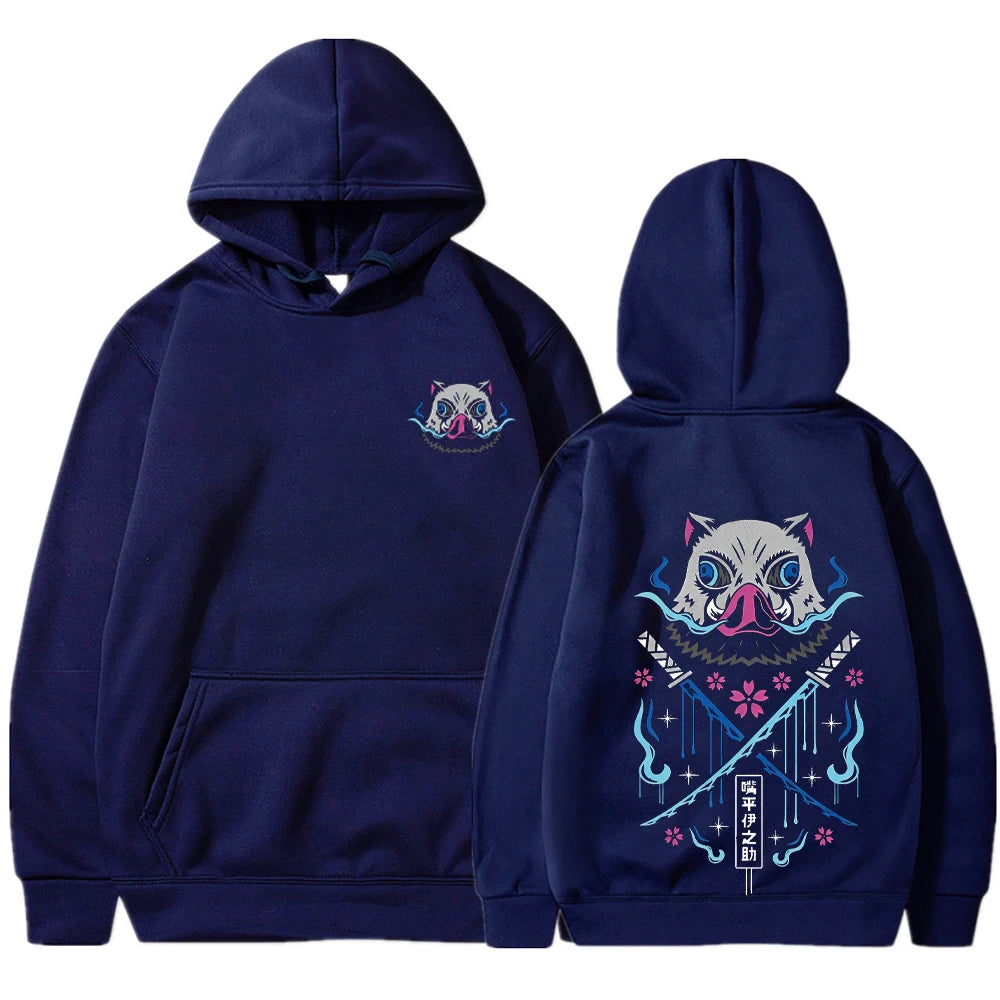 Inosuke Anime Hoodies Men Women Gothic Harajuku Hooded Pullover