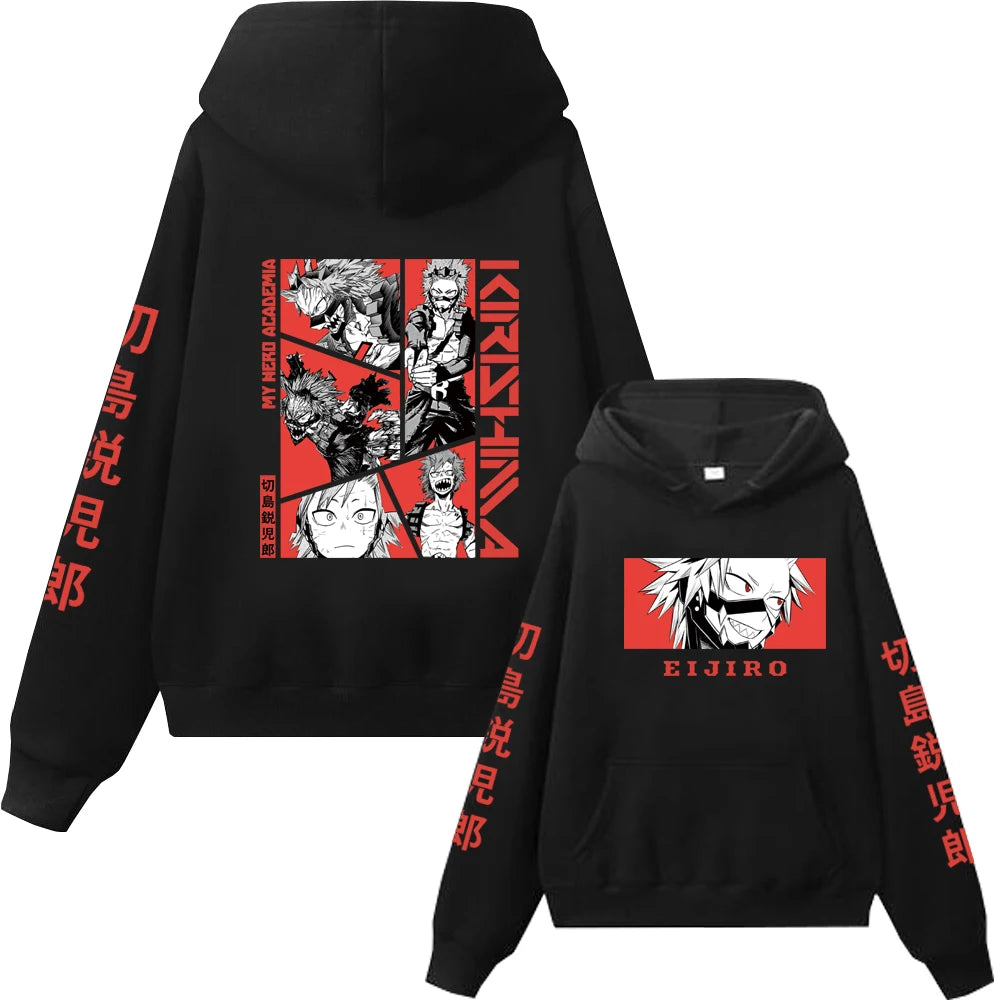 Anime My Hero Academia Hoodies Midoriya Bakugo Todoroki Graphic Printed Pullover Harajuku Hip Hop Unisex Streetwear Casual Cloth