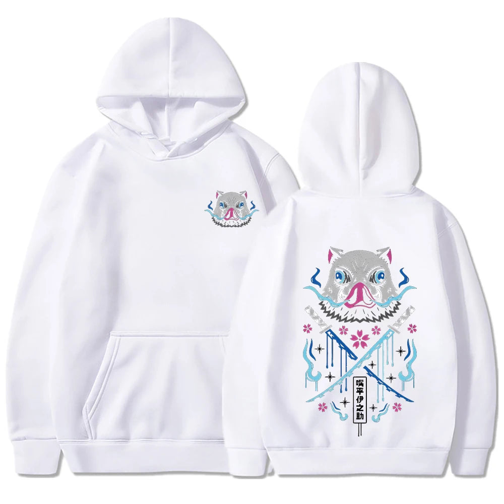 Inosuke Anime Hoodies Men Women Gothic Harajuku Hooded Pullover