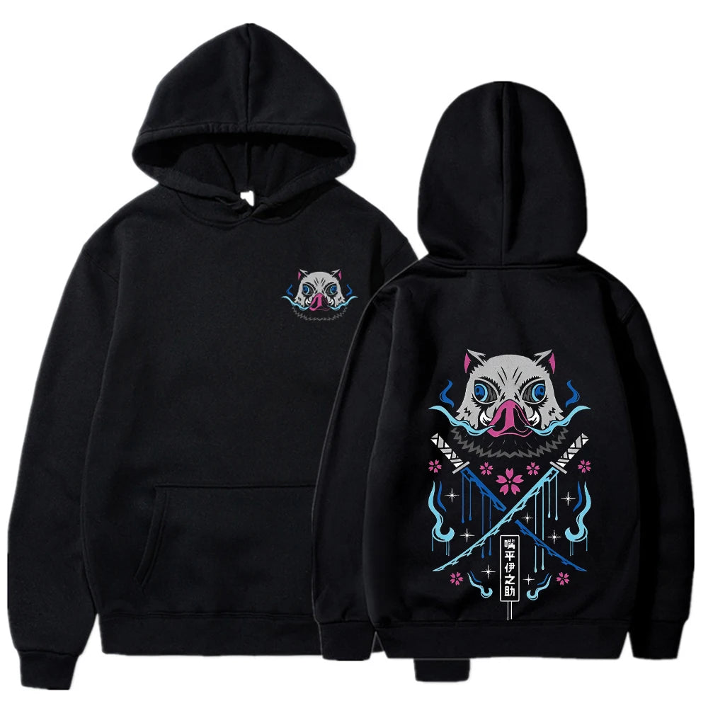 Inosuke Anime Hoodies Men Women Gothic Harajuku Hooded Pullover