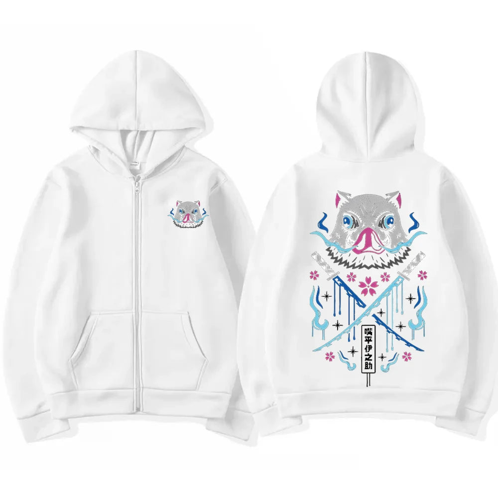 Inosuke Anime Hoodies Men Women Gothic Harajuku Hooded Pullover