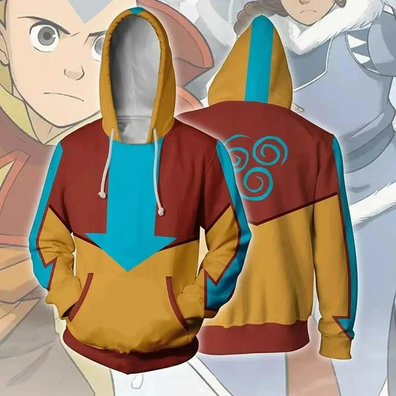 3D Printed Anime Avatar the Last Airbender Cosplay Hoodie Long Sleeve Sweatshirt Men Women Harajuku Y2k Pullover Tracksuit