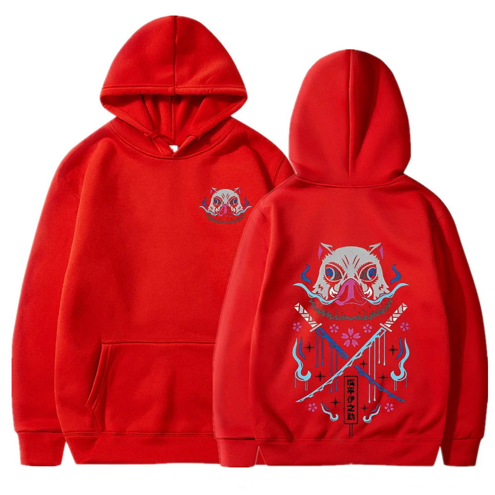 Inosuke Anime Hoodies Men Women Gothic Harajuku Hooded Pullover