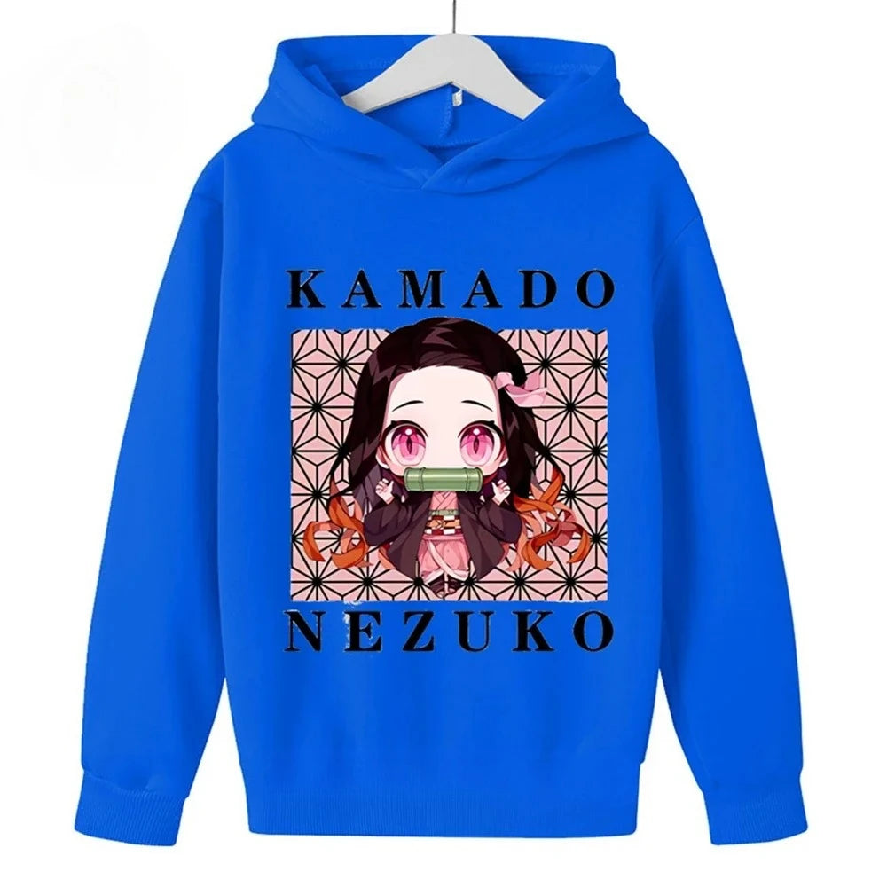 Anime Cartoon Hoodies for Boys and Girls, New Autumn and Winter Warm Children's Sweatshirts, Casual and Comfortable