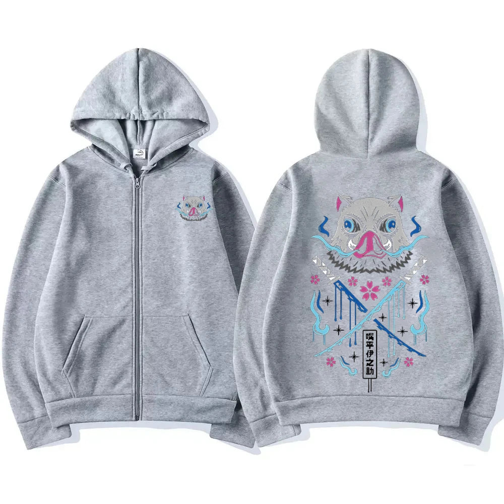 Inosuke Anime Hoodies Men Women Gothic Harajuku Hooded Pullover