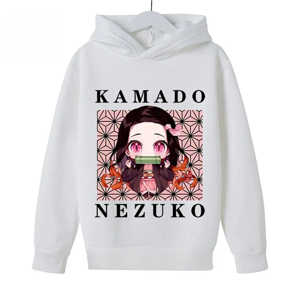 Anime Cartoon Hoodies for Boys and Girls, New Autumn and Winter Warm Children's Sweatshirts, Casual and Comfortable