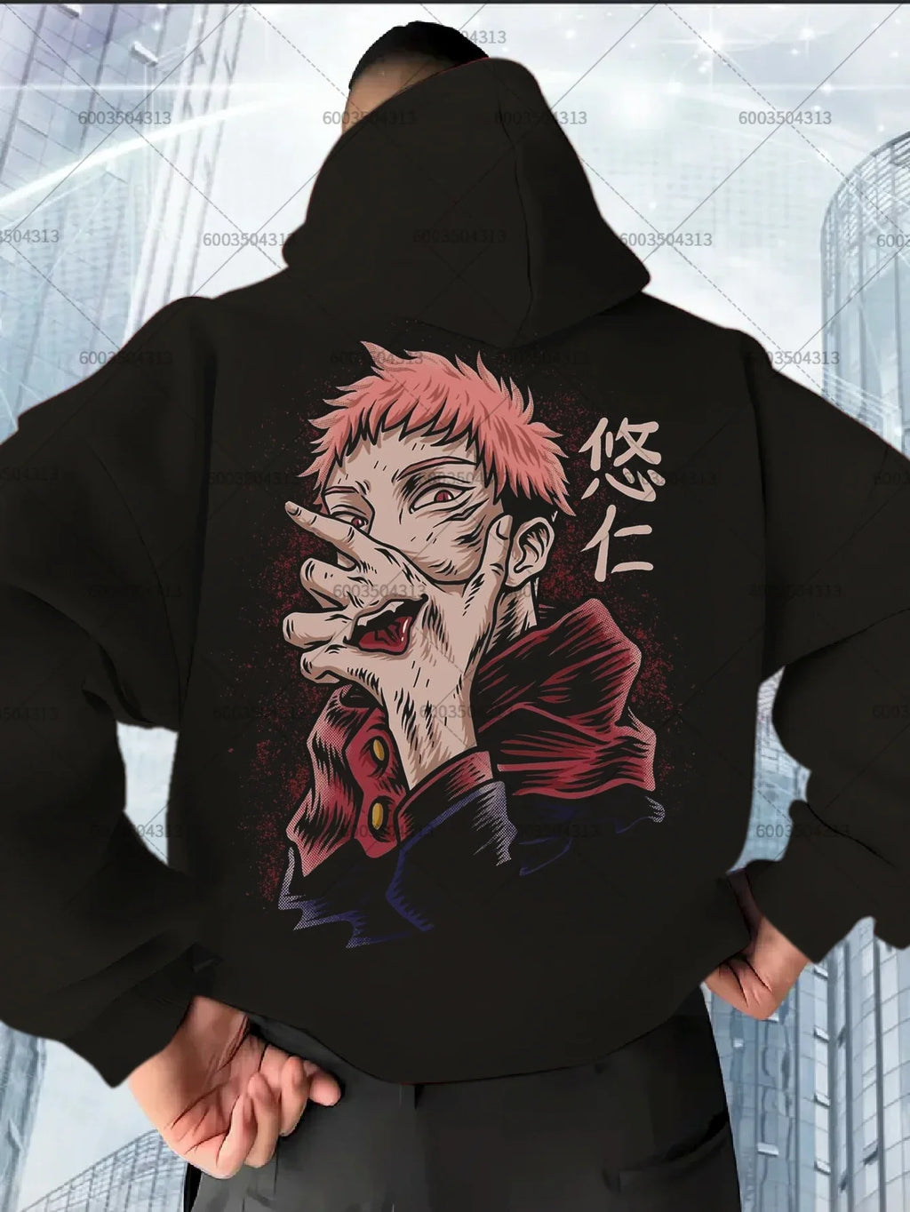 Itadori Yuji‌ Men's Anime‌ Fleece Hoodies Jujutsu Kaisen Loose Women Cotton Casual Autumn Winter Sweatshirt Oversized Pullover