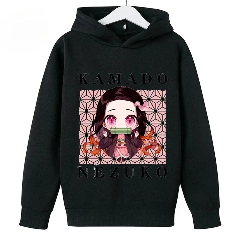 Anime Cartoon Hoodies for Boys and Girls, New Autumn and Winter Warm Children's Sweatshirts, Casual and Comfortable