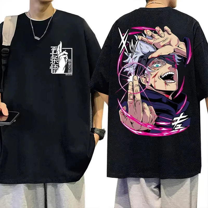 Jujutsu Kaisen T Shirt Men Women Gojo Satoru New Harajuku  Casual Short Sleeve Tees Cotton Tops Loose